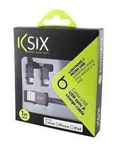 KSIX كابل Charge 2en1 Micro USB Adapt Light